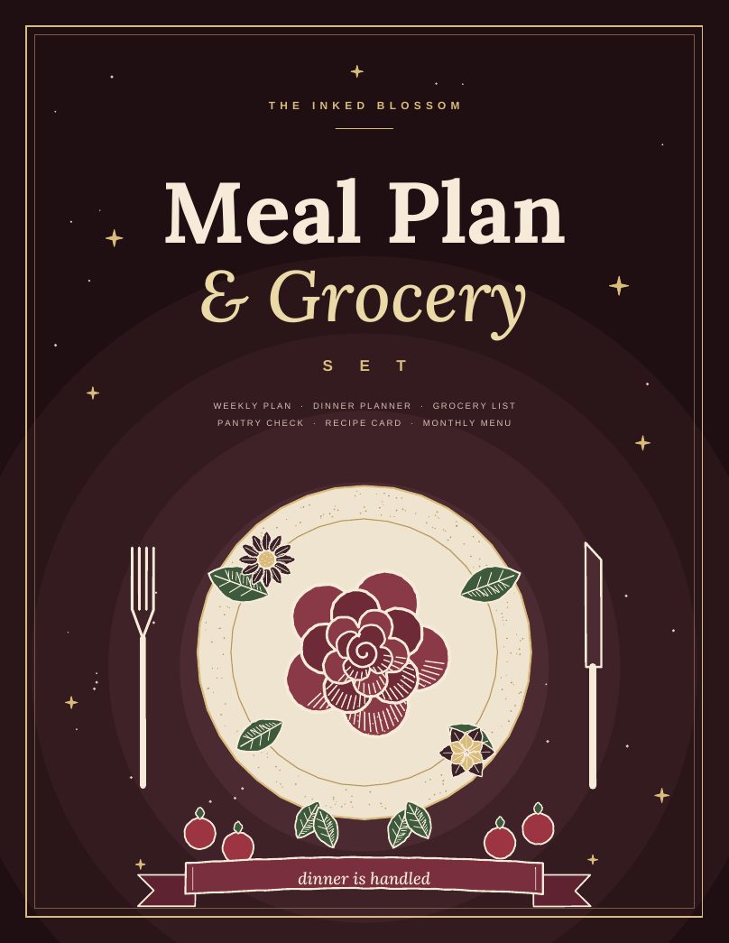 Cover page of the Meal Plan & Grocery Set