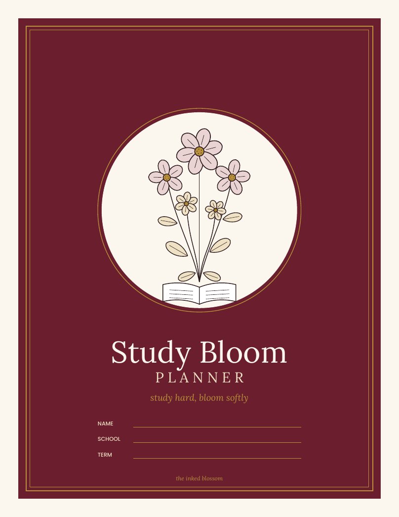 Cover page of the Study Bloom Planner